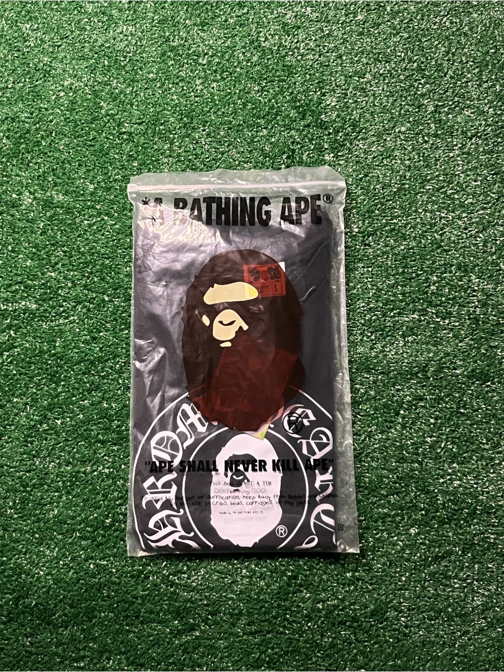 Black Graphic Tee with Brown Ape Logo